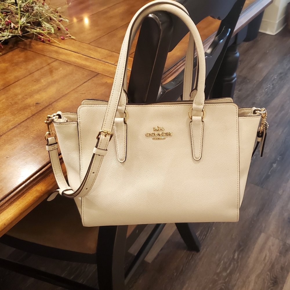 Coach authentic crossbody Crosby leather purse and keychain.